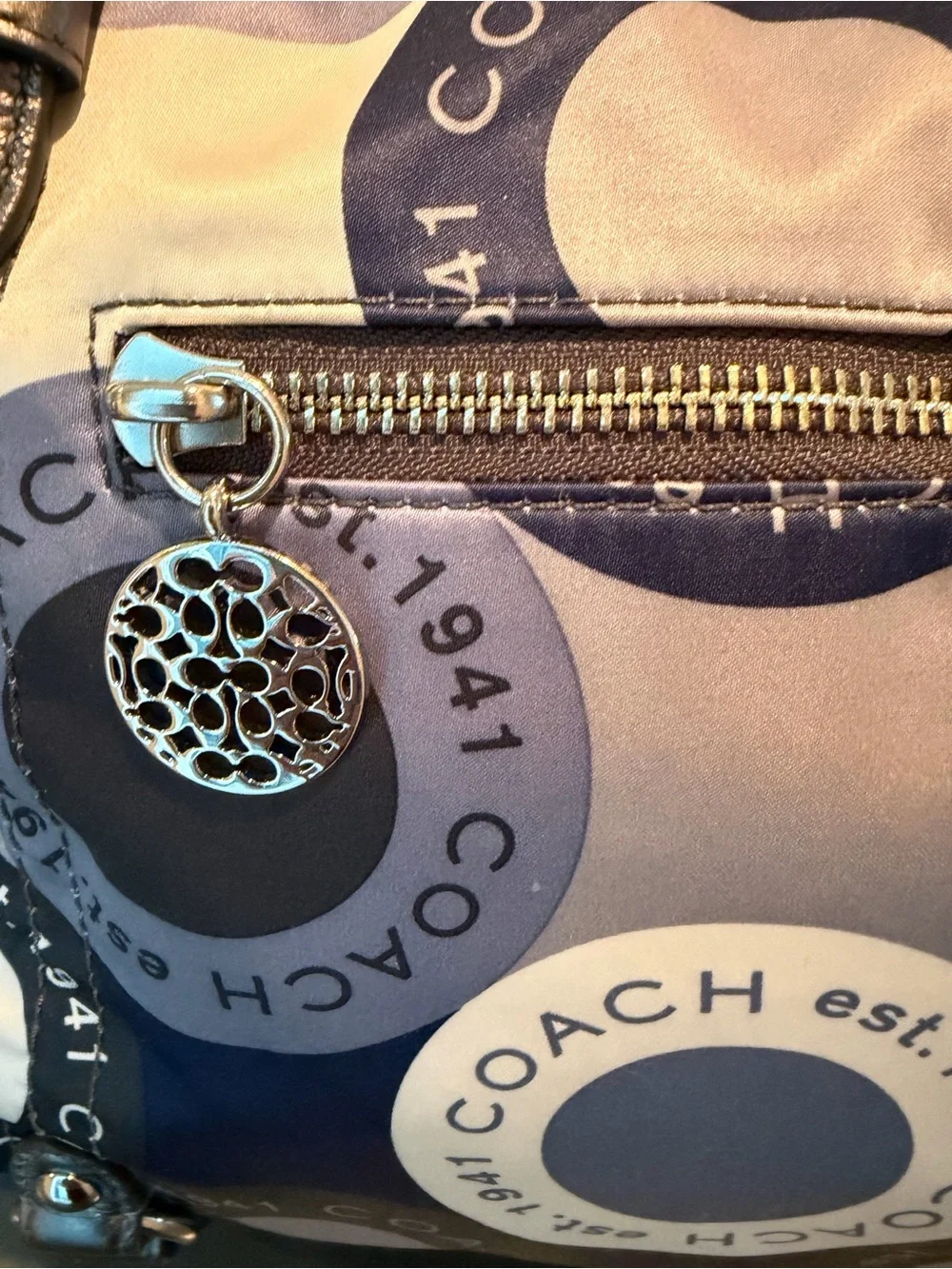 Coach Snaphead Print Sateen Alexandra Satchel Crossbody Handbag F17582 Y2K, $398